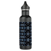 futuristisch neonrasterpatroon waterfles  (Links)