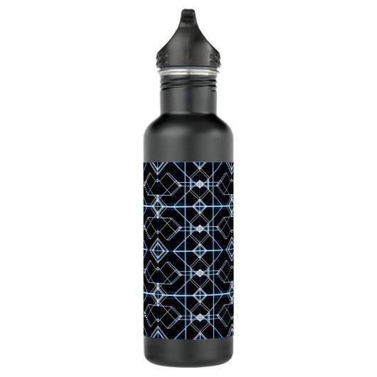 futuristisch neonrasterpatroon waterfles  (Rechts)