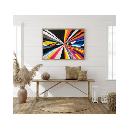 Futuristisch Perspectief Optische Illusie Kleurrij Foto Afdruk