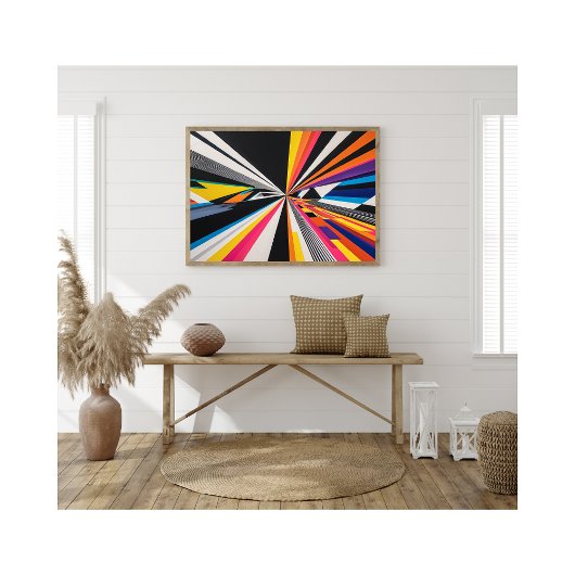 Futuristisch Perspectief Optische Illusie Kleurrij Foto Afdruk