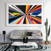 Futuristisch Perspectief Optische Illusie Kleurrij Foto Afdruk