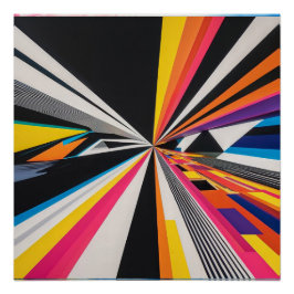 Futuristisch Perspectief Optische Illusie Kleurrij Perfect Poster