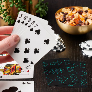 Futuristisch pijlcircuitontwerp pokerkaarten