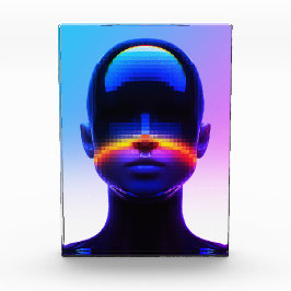 Futuristisch Pixel Art Portret – Digitaal Abstract Fotoblokken