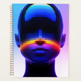 Futuristisch Pixel Art Portret – Digitaal Abstract Planner