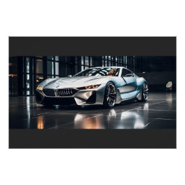 Futuristisch Race Car Aluminium Poster - Hoge kwal