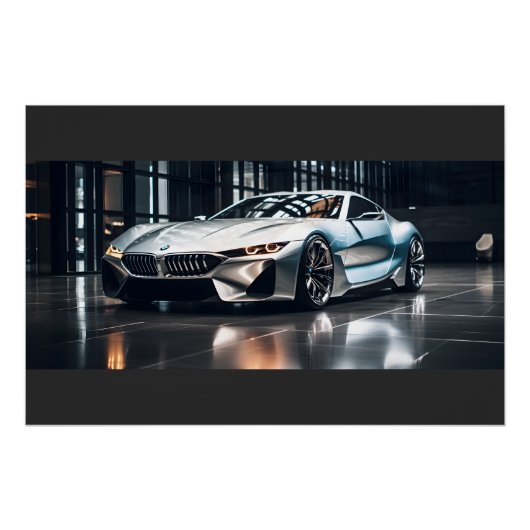 Futuristisch Race Car Aluminium Poster - Hoge kwal (Voorkant)