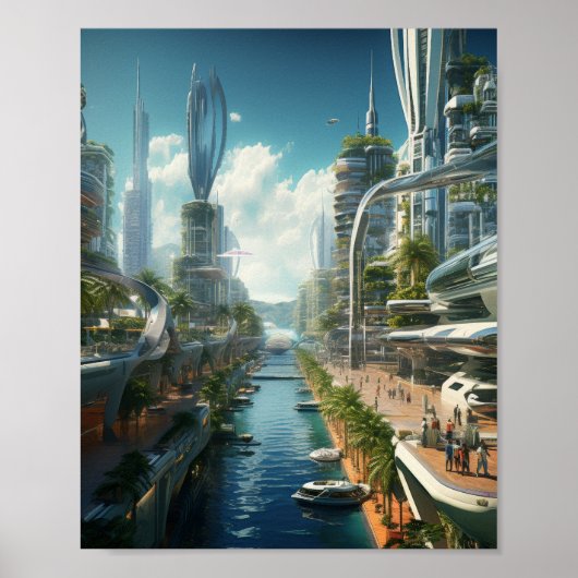 Futuristisch Recife Cityscape Poster (Voorkant)