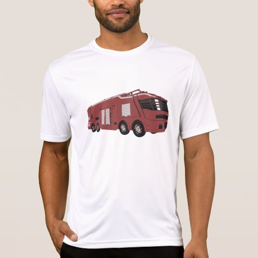 Futuristisch rood sciencefiction-commando voertuig t-shirt (Voorkant)