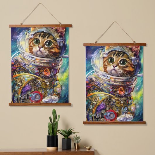 Futuristisch ruimtecat hangend wandkleed (Asymmetrisch)
