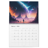 Futuristisch ruimtelandschap 2024 kalender (Feb 2026)