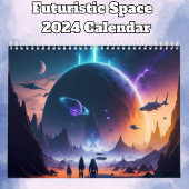 Futuristisch ruimtelandschap 2024 kalender