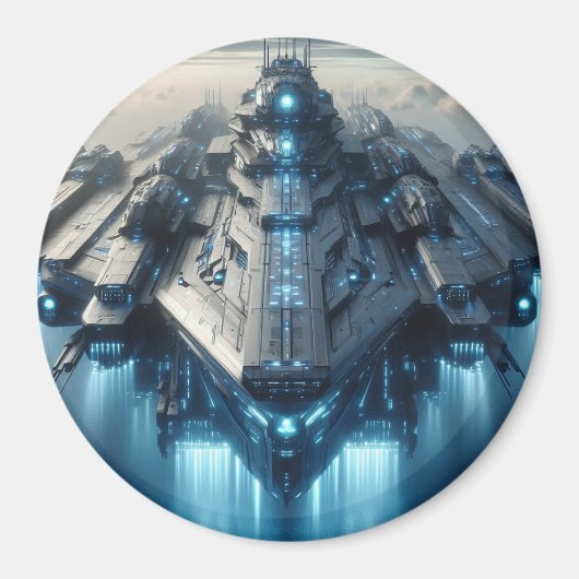 futuristisch ruimteschip met 3-inch magneet (Voorkant)