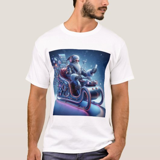 Futuristisch Santa Claus T-shirt (Voorkant)
