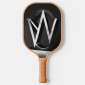 Futuristisch, schoon, simplistisch, embleem gemaak pickleball paddle (Voorkant)