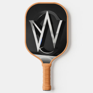 Futuristisch, schoon, simplistisch, embleem gemaak pickleball paddle