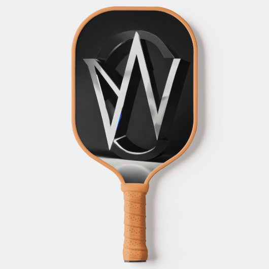 Futuristisch, schoon, simplistisch, embleem gemaak pickleball paddle (Voorkant)