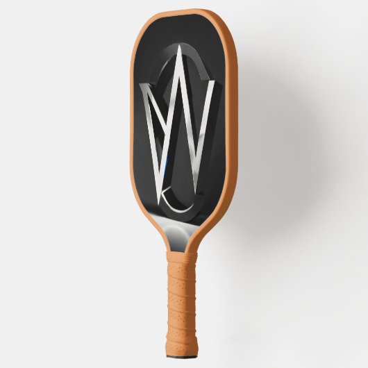 Futuristisch, schoon, simplistisch, embleem gemaak pickleball paddle (Links)