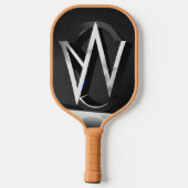 Futuristisch, schoon, simplistisch, embleem gemaak pickleball paddle (Achterkant)