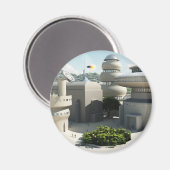 Futuristisch Sci-Fi stadslandschap Magneet (Voorkant / Achterkant)