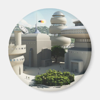 Futuristisch Sci-Fi stadslandschap Magneet