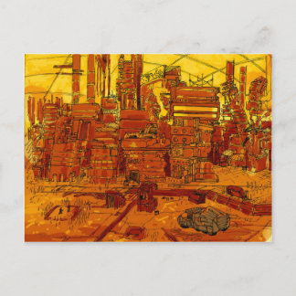 Futuristisch stadslandschap briefkaart