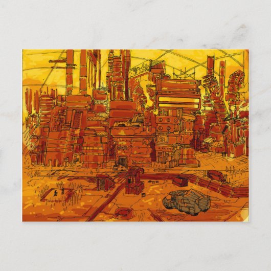 Futuristisch stadslandschap briefkaart (Voorkant)