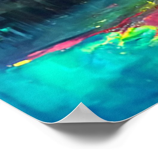 Futuristisch stadslandschap met gebouwen, mensen poster (Hoek)