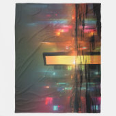Futuristisch stadslandschap met neonreflecties fleece deken (Voorkant)