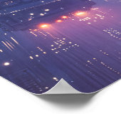 Futuristisch stadslandschap met zwevende structure poster (Hoek)