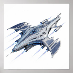 futuristisch sterrenschip poster