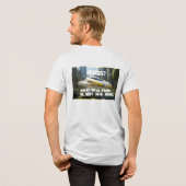Futuristisch T-shirt. Vliegend voertuig. Tri-Blend Shirt (Voorkant)
