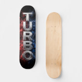 Futuristisch TURBO chroomontwerp 3D Persoonlijk Skateboard (Voorkant)