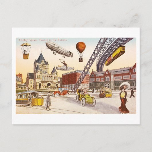 futuristisch Uitzicht van Copley Square, Boston Briefkaart (Voorkant)