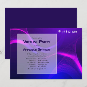 Futuristisch Virtueel Verjaardagsfeest Kaart