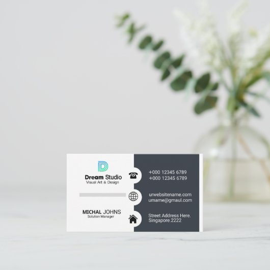 Futuristisch visitekaartje (Staand voorkant)