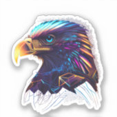 Futuristisch Vivid Radiant Eagle Artistisch Sticker (Voorkant)