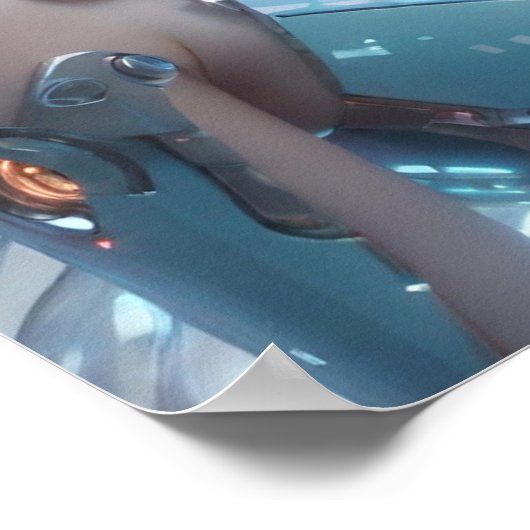 Futuristisch Vrouw Android Poster (Hoek)