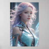 Futuristisch Vrouw Android Poster (Voorkant)