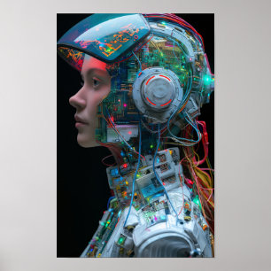 Futuristisch Vrouw Cyborg Body - Sci-Fi Art Poster