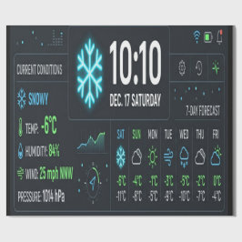 Futuristisch Weer Dashboard UI Inpakpapier