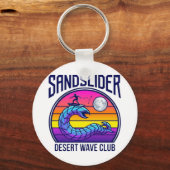 Futuristisch Woestijnworm Surf Club Synthwave T-Sh Sleutelhanger (Voorkant)