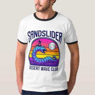 Futuristisch Woestijnworm Surf Club Synthwave T-Sh T-shirt