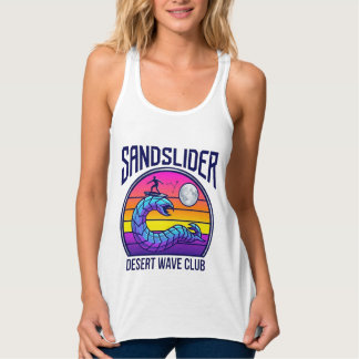 Futuristisch Woestijnworm Surf Club Synthwave T-Sh Tanktop