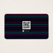 Futuristisch zwart Visitekaartje met neonlijnen (Achterkant)