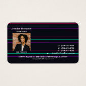 Futuristisch zwart Visitekaartje met neonlijnen (Voorkant)
