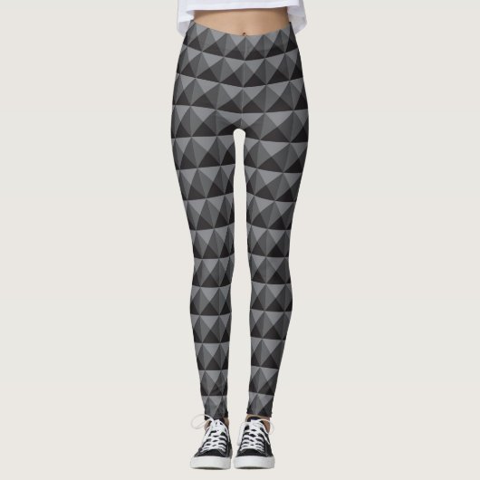 Futuristische 3D-effect piramide patroonpatronen L Leggings (Voorkant)