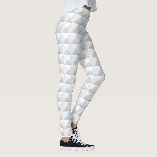 Futuristische 3D Effect Witte Piramide Leggings (Rechts)