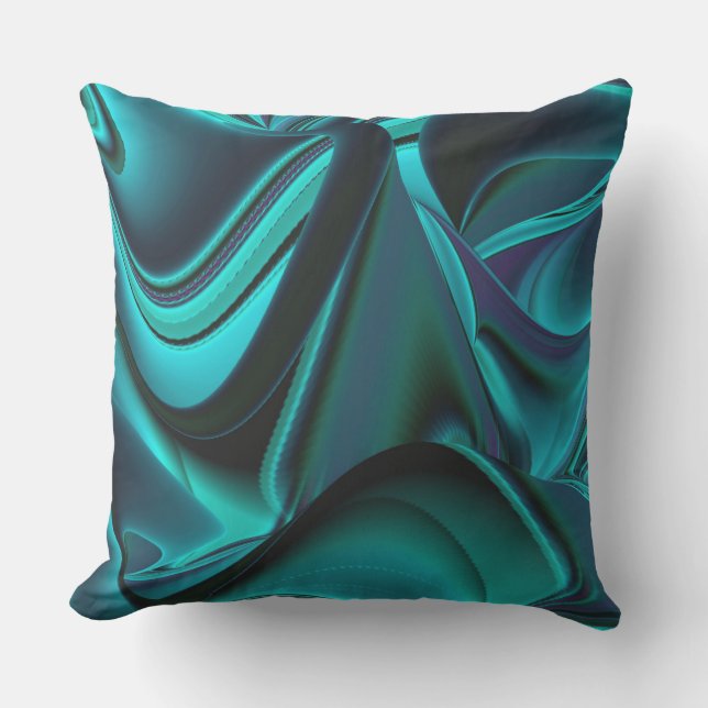 Futuristische Abstracte 3D Metallic Rainbow Art Buitenkussen (Voorkant)