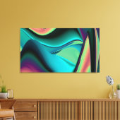 Futuristische Abstracte 3D Metallic Rainbow Art Canvas Afdruk (Insitu (Woonkamer))